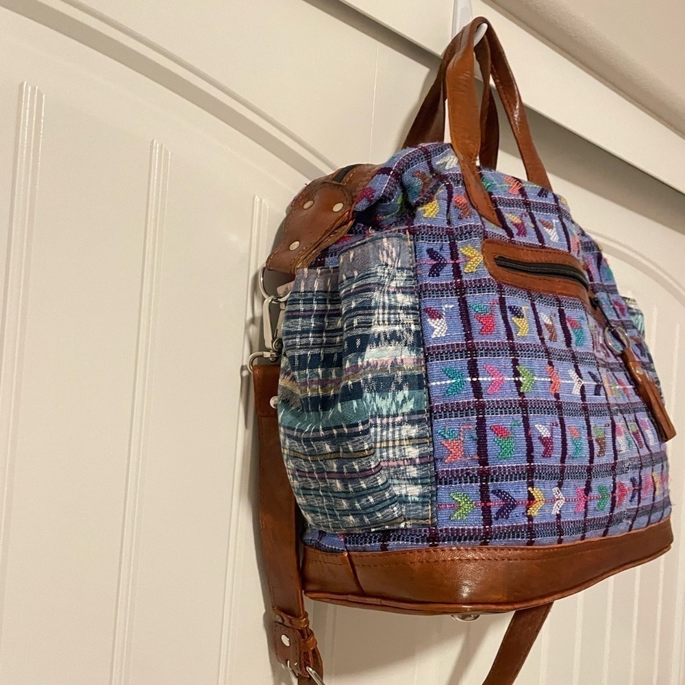 Nena & Co. OOAK The Perfect Bag crossbody tote blue with arrows handmade - Picture 4 of 13